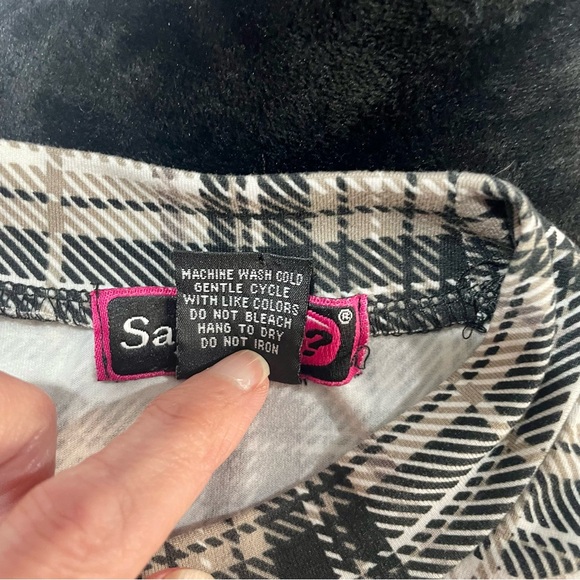 Say What? Black and White Sheath Midi Dress Sleeveless Mock Neck - Picture 7 of 7